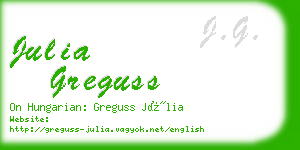 julia greguss business card